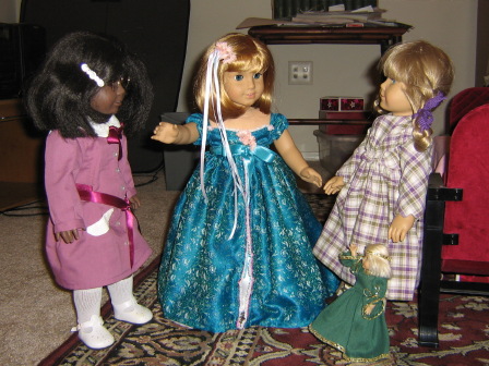 Nellie shows off her dress for the other girls once more.
